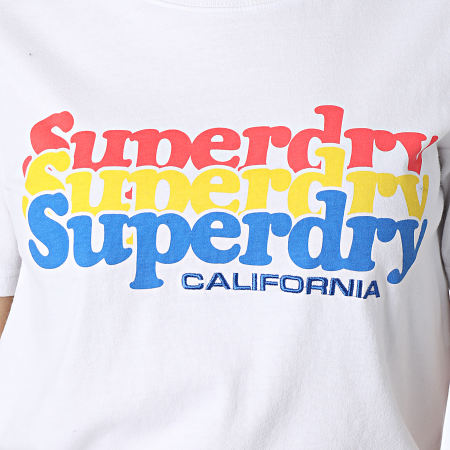 Superdry - Tee Shirt Femme Vintage Scripted Infill W1011054A Blanc