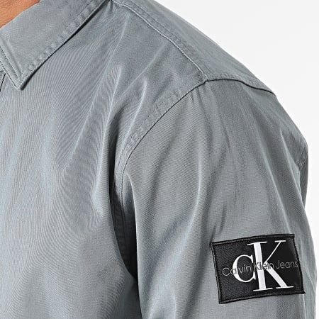 Calvin Klein - Chemise Manches Longues Monologo Badge Relax 3255 Gris Anthracite