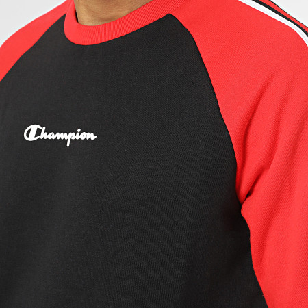 Champion Cuello redondo Sudadera Con Rayas 218766 Negro Rojo Ryses