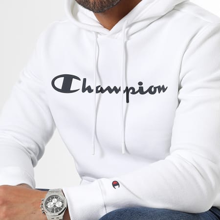 Champion - Felpa con cappuccio 218906 Bianco