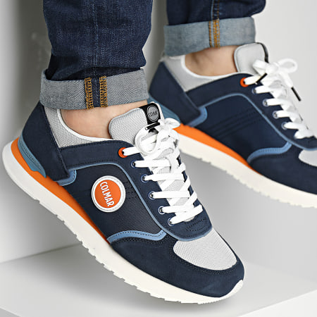 Colmar - Travis Block 008 Navy Orange Light Gray Sneakers
