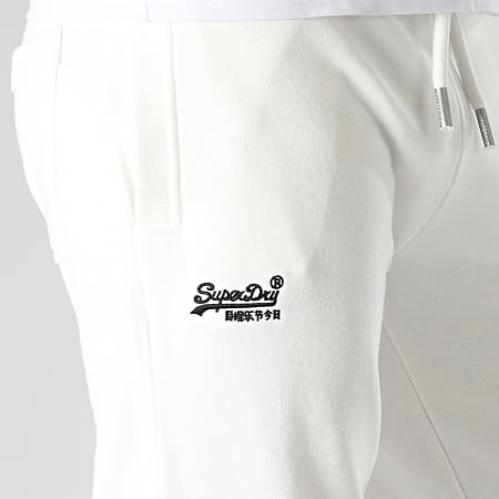 Superdry - Pantalón jogging bordado con logotipo vintage M7011021A Blanco