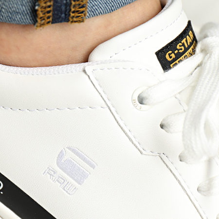 G-Star - Sneaker alte con logo in pelle Cadet 2312-002523 Bianco Nero