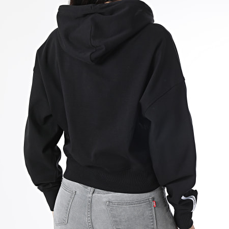 HUGO - Sweat Capuche Crop A Bandes Femme Defira 50489128 Noir