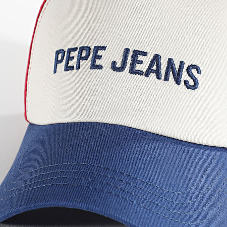 Pepe Jeans - Casquette Trucker Whitehall Rouge Bleu Beige