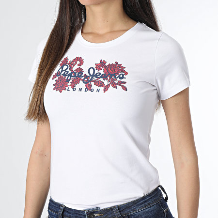 Pepe Jeans - Maglietta da donna Nerea con fiori bianchi