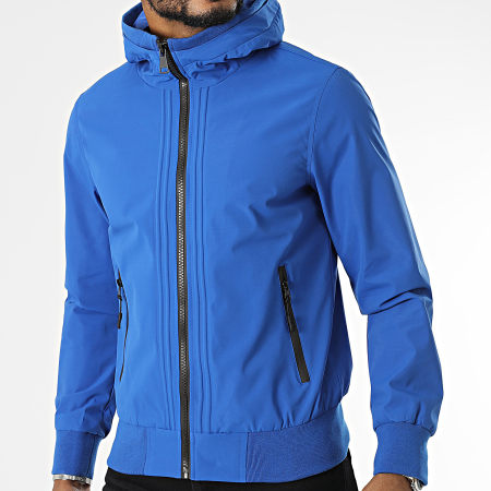 Frilivin - Chaqueta azul con capucha y cremallera