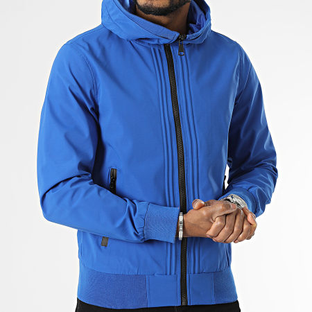 Frilivin - Chaqueta azul con capucha y cremallera