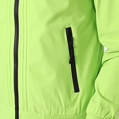 Frilivin - Giacca con zip e cappuccio verde fluorescente