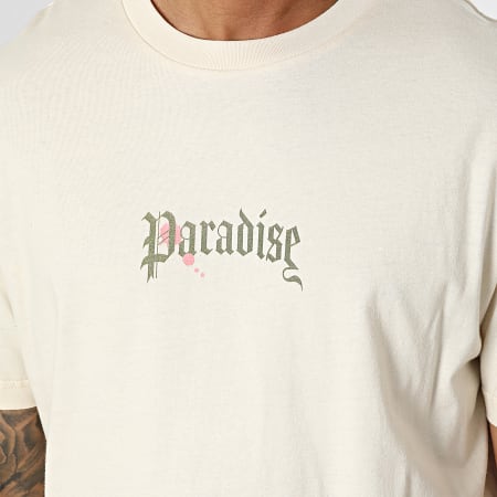 Luxury Lovers - Camiseta Oversize Large Paradise Palm Beige Vintage