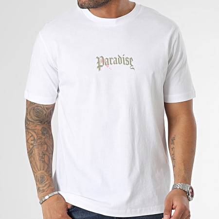 Luxury Lovers - Tee Shirt Oversize Large Paradise Palm Blanc