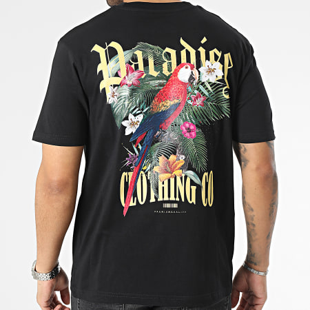 Luxury Lovers - Camiseta Oversize Large Paradise Parrot Negro