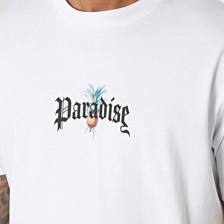 Luxury Lovers - Tee Shirt Oversize Large Paradise Parrot Blanc