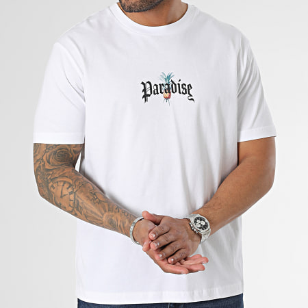 Luxury Lovers - Camiseta Oversize Large Paradise Parrot Blanco