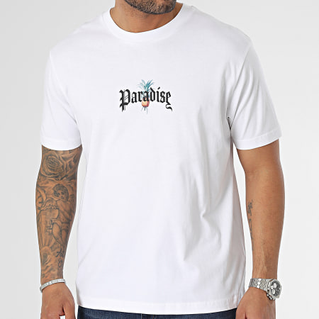 Luxury Lovers - Tee Shirt Oversize Large Paradise Parrot Bianco