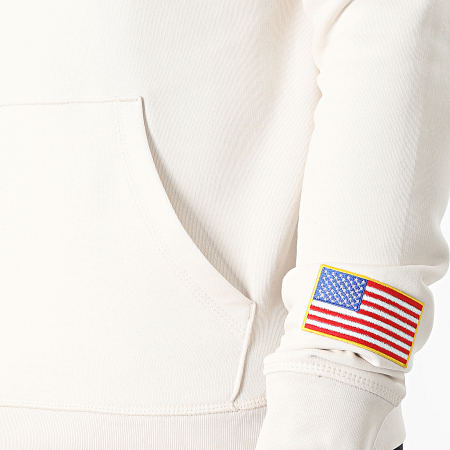 NASA - Sweat Capuche Flag Born In USA Beige Vert