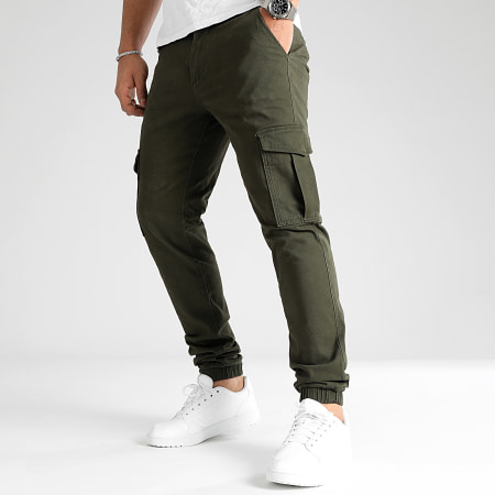 Produkt - Pantaloni cargo con risvolto Verde Khaki