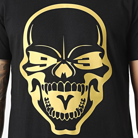 Untouchable - Camiseta Skull Negro Oro