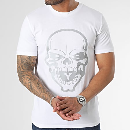 Untouchable - Camiseta Calavera Blanca Plata
