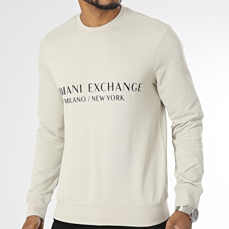 Armani Exchange - Sudadera con cuello redondo 8NZM88-ZJKRZ Beige