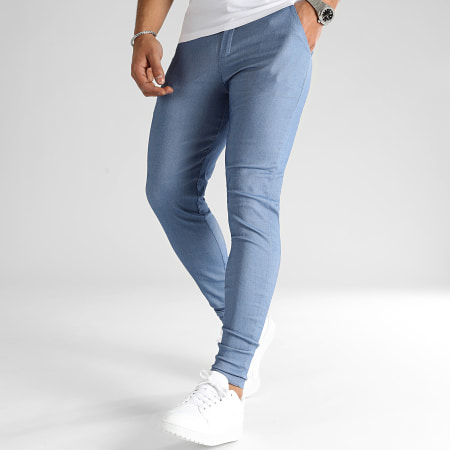 Frilivin - Set di 2 pantaloni chino in denim grigio antracite e blu