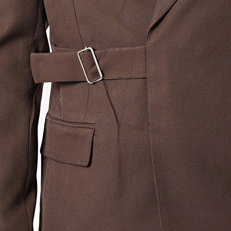 Frilivin - Conjunto de traje marrón de 2 piezas