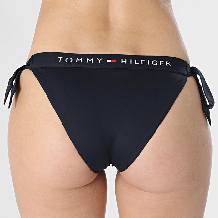 Tommy Hilfiger - Slip bikini donna con laccetti laterali 4497 blu navy