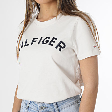 Tommy Hilfiger - Camiseta Hilfiger Varsity Regular Mujer 7864 Beige
