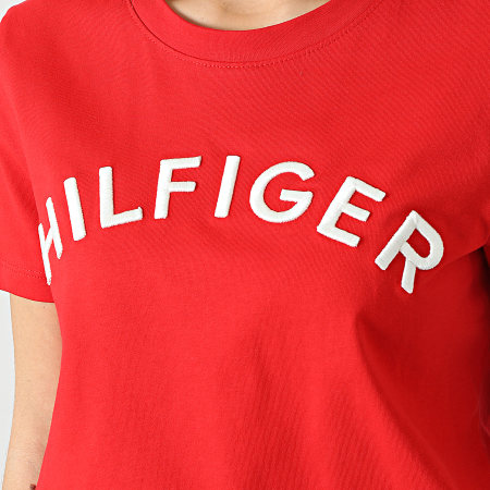 Tommy Hilfiger - Camiseta Hilfiger Varsity 7864 Rojo, Regular Mujer
