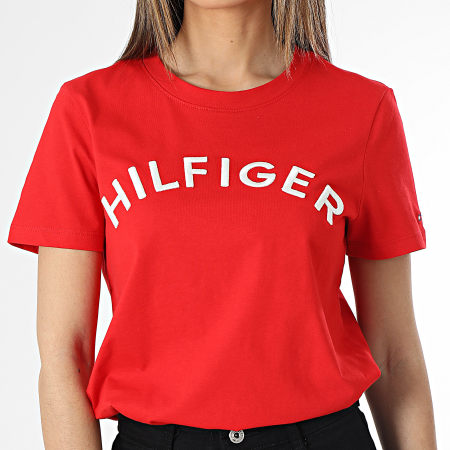 Tommy Hilfiger - Camiseta Hilfiger Varsity 7864 Rojo, Regular Mujer