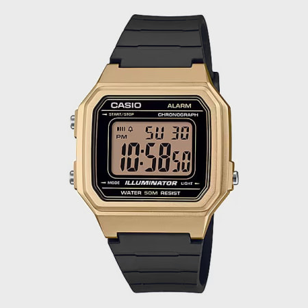 Casio - Reloj de señora Collection W-217HM-9AVEF Black Gilt