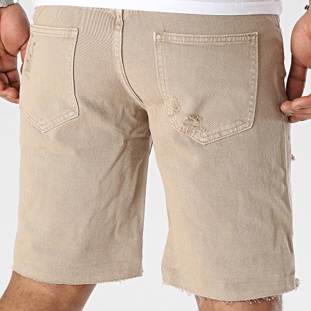 Frilivin - Pantalones cortos vaqueros beige