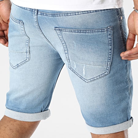 Indicode Jeans - Pantaloncini jeans Holes 70-497 Blu Denim