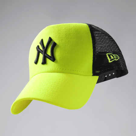 New Era - Casquette Trucker Neon Embroidered New York Yankees Jaune Fluo Noir