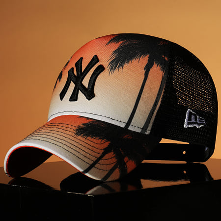New Era - Cappello Trucker estivo New York Yankees Arancione Tramonto