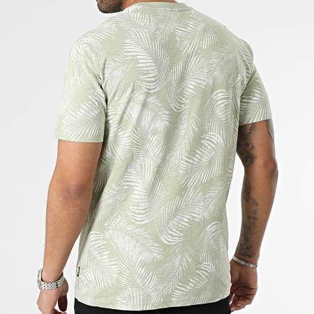 Only And Sons - Tee Shirt Floral Perry Life Leaf AOP Vert Clair Chiné
