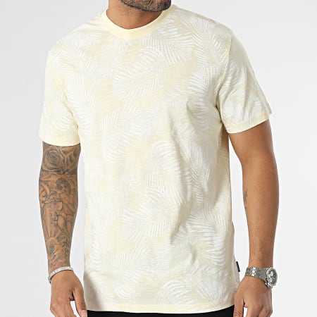 Only And Sons - Perry Life Leaf PDO Camiseta Floral Light Yellow Heather