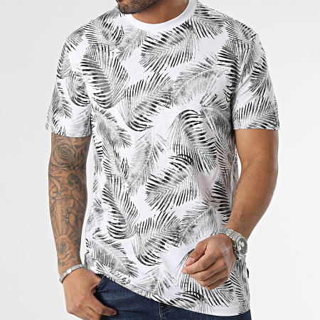 Only And Sons - Perry Life Leaf PDO Blanco Negro Floral Camiseta