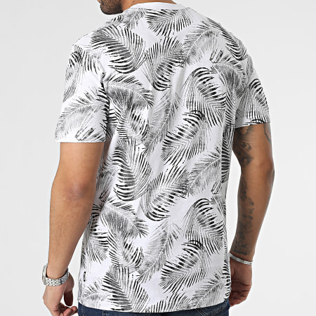 Only And Sons - Tee Shirt Floral Perry Life Leaf AOP Blanc Noir