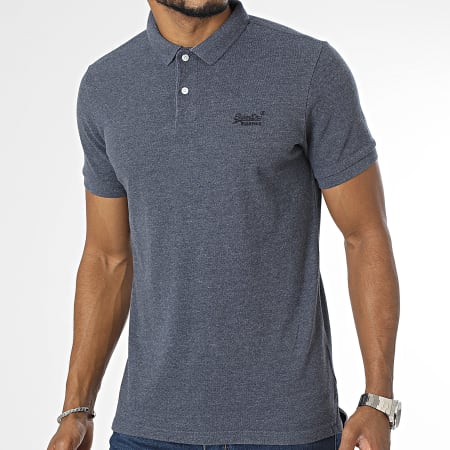 Superdry - Polo a manica corta M1110343A Navy Heather Blue
