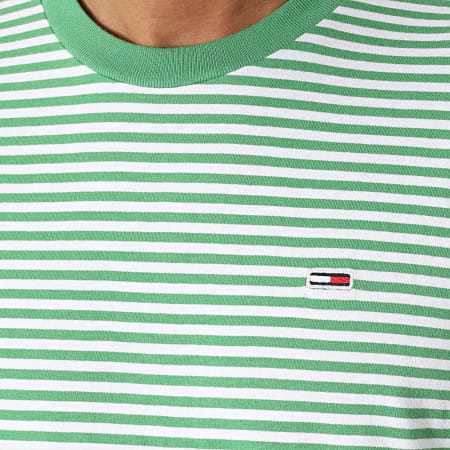 Tommy Jeans - Tommy Classics 5515 Camiseta de rayas verdes y blancas