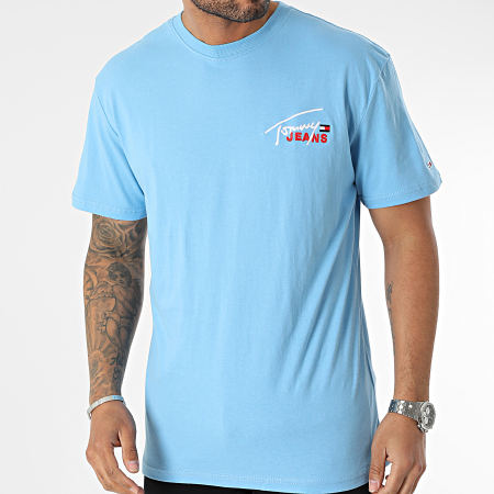 Tommy Jeans - Tee Shirt Classic Graphic Signature 6236 Bleu Clair