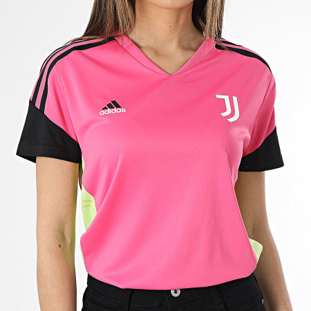 Adidas Performance - Juventus Camiseta deportiva de mujer con rayas HS7552 Rosa