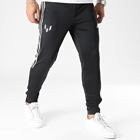 Adidas Sportswear - Pantalon Jogging A Bandes Messi HR4352 Noir Argent