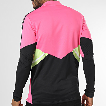 Adidas Sportswear - Sweat Col Zippé A Bandes HS7557 Rose