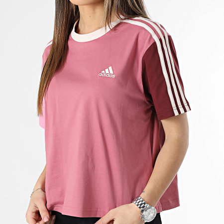 Adidas Performance - Women's 3 Stripes Crop Tee Rosa IC9926