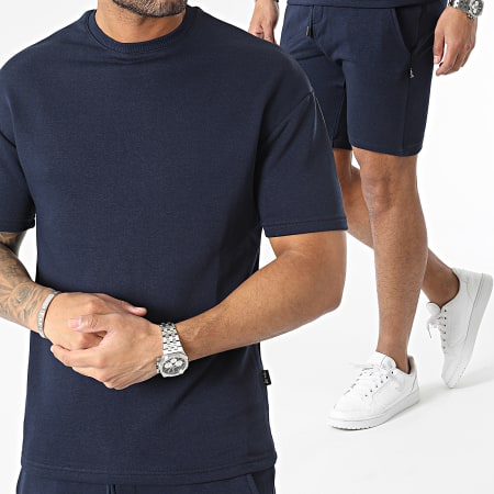 Armita - Set di maglietta e pantaloncini da jogging blu navy