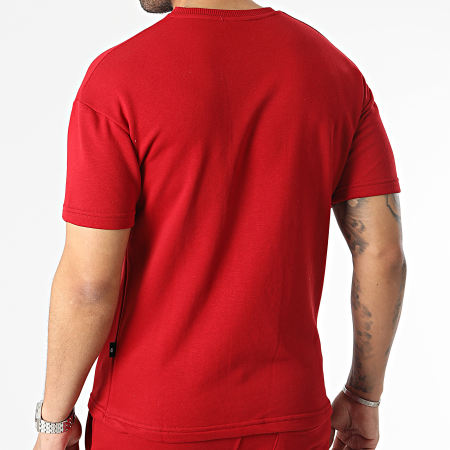 Armita - Set di maglietta e pantaloncini da jogging rosso bordeaux