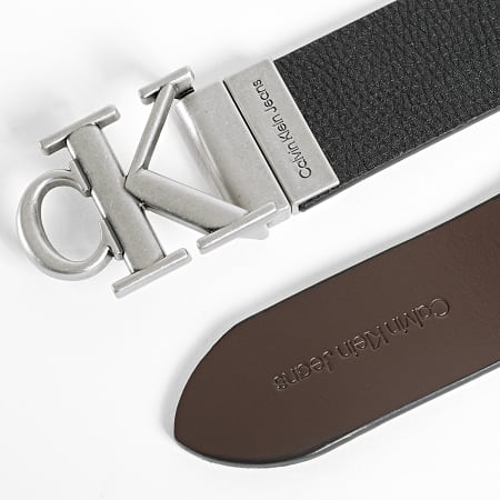 Calvin Klein - Cintura rotonda reversibile con monogramma 0469 nero