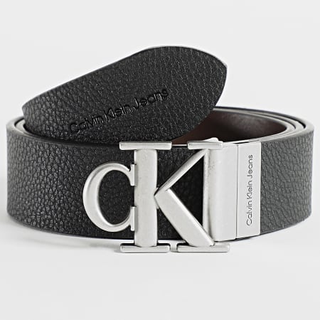 Calvin Klein - Cinturón redondo reversible con monograma 0469 Negro